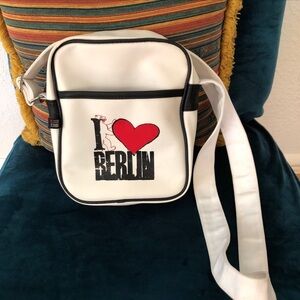 I Heart Love Berlin Purse Bag white crossbody adjustable strap
